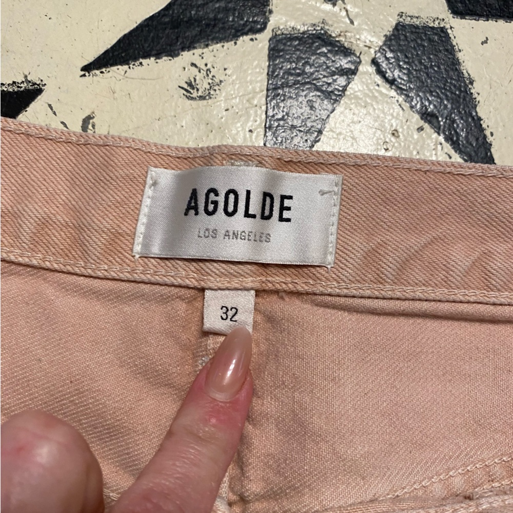 Agolde Peach/light pink Barrel Jeans - Picture 2 of 4